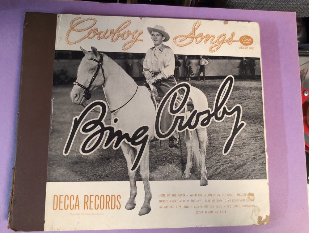 Bing Crosby Cowboy Songs 1947 Decca 3 Of 4 Record Set 78RPM Album No A-514 Vol 1